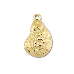 Colgantes Acero Inox concha Dorado