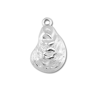Colgantes Acero Inox concha Plateado
