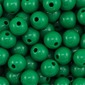 DQ Abalorios acr&iacute;licos 10 mm Verde oscuro