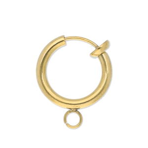 Fornituras Acero Inox pendientes criolla clip con anilla 14mm Dorado