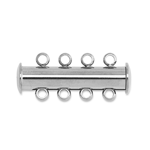 Fornituras Acero Inox cierre de collar m&uacute;ltiple magn&eacute;tico Plateado