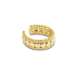 Pendientes ear cuff Acero Inox coraz&oacute;n Dorado