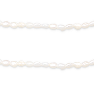 BQ Perlas de agua dulce grano de arroz 5x4mm Blanco natural