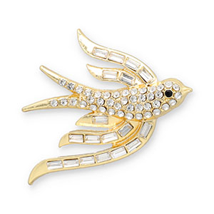 Broches golondrina Dorado-transparente-negro
