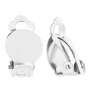 Fornituras Acero Inox pendientes clip Plateado