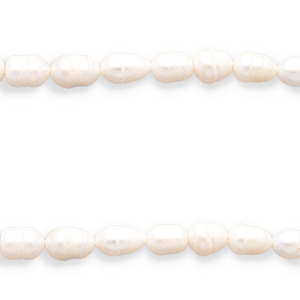 BQ Perlas de agua dulce grano de arroz 9x7-8mm Blanco natural