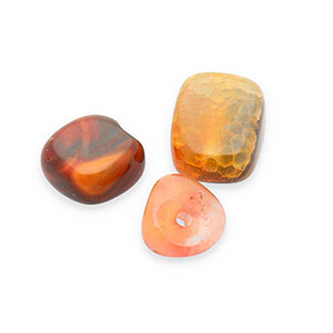 Piedras Naturales abalorios Cuarzo Naranja multicolor
