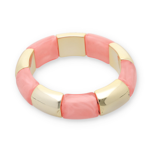 Pulseras de resina Dorado-rosa