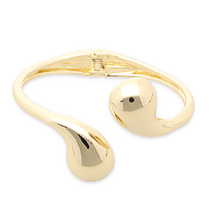 Pulseras met&aacute;licas gota Dorado