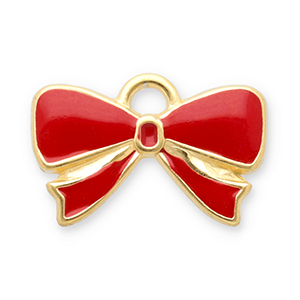 Colgantes Acero Inox lazo Dorado-rojo