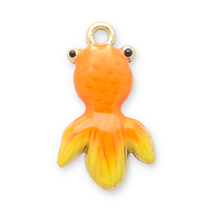 Colgantes Acero Inox pez Dorado-naranja-amarillo