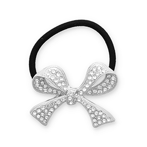 Accesorios para el pelo Coleteros para pelo con met&aacute;lico lazo con strass Plateado-negro-transparente