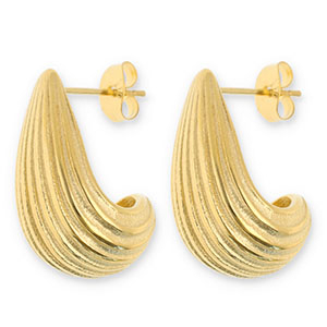 Pendientes Acero Inox gota Dorado