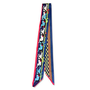 Bandana Pa&ntilde;uelo con caballos Azul-rojo-amarillo