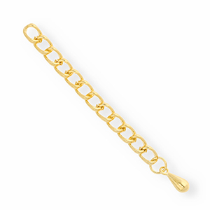 Fornituras met&aacute;licos DQ extensi&oacute;n de cadena gota Dorado (sin n&iacute;quel)