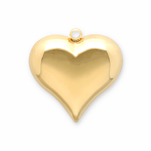 Colgantes Acero Inox coraz&oacute;n Dorado