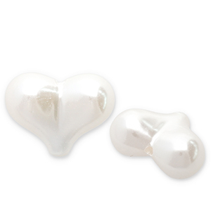 Imitaci&oacute;n de perlas de agua dulce coraz&oacute;n Blanco