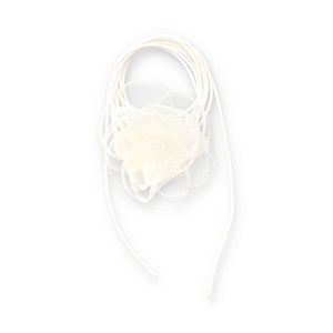 Choker con flor de organza Blancuzco