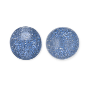 Abalorios acr&iacute;licos con glitter 12 mm Azul montana-plateado