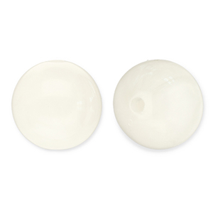 Abalorios acr&iacute;licos 12 mm redondos Blancuzco-blanco