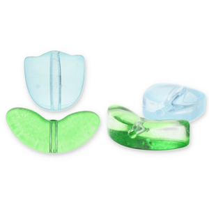 Abalorios de vidrio tulip&aacute;n Azul claro-verde