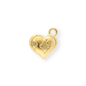 Colgantes Acero Inox coraz&oacute;n con silueta Dorado