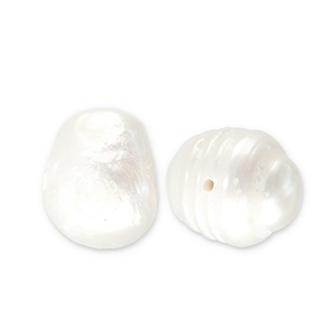 Perlas de agua dulce nugget Blanco natural