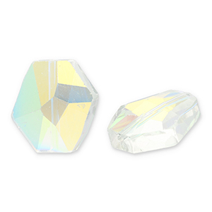 Abalorios faceteados Fashion hex&aacute;gono Transparente-cubierta AB