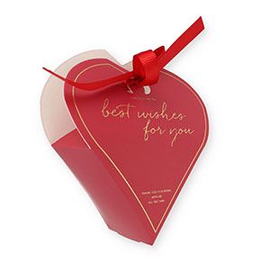 Cajitas de joyer&iacute;a (regalo) coraz&oacute;n "Best wishes for you" Rojo-dorado