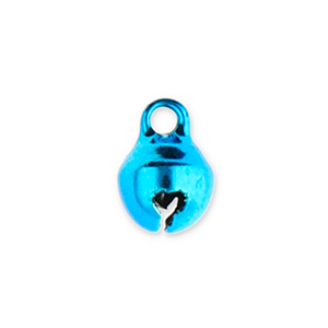 Colgantes met&aacute;licos cascabel 6mm Azul