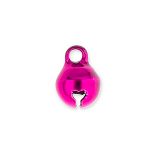 Colgantes met&aacute;licos cascabel 6mm Fucsia
