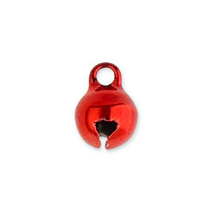Colgantes met&aacute;licos cascabel 6mm Rojo