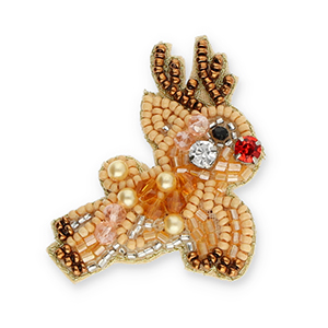 Broches reno Beige-marr&oacute;n cobrizo-rojo