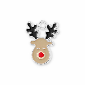 Colgantes met&aacute;licos reno Plateado-marr&oacute;n claro-negro-rojo