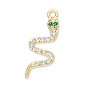 Metal TQ lat&oacute;n colgante serpiente Dorado-transparente