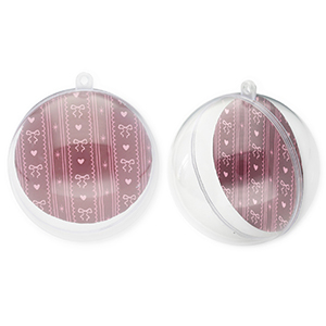 Adorno transparente bola Transparente-vino tinto frutos rojos-rosa claro