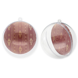 Adorno transparente bola Transparente-rojo puerto-beige