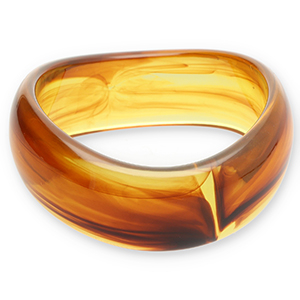 Pulseras bangle de resina Transparente marr&oacute;n &aacute;mbar