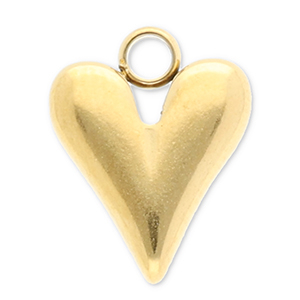 Colgantes Acero Inox coraz&oacute;n Dorado