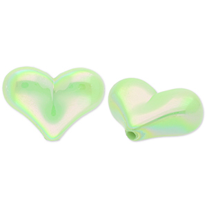 Abalorios acr&iacute;licos coraz&oacute;n Verde-cubierta AB