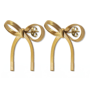 Pendientes Acero Inox lazo Dorado