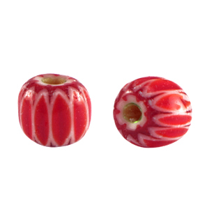 Abalorios Millefiori tubo Rojo