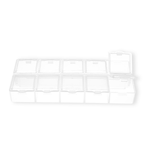 Caja de almacenamiento de joyer&iacute;a con 10 compartimentos Transparente