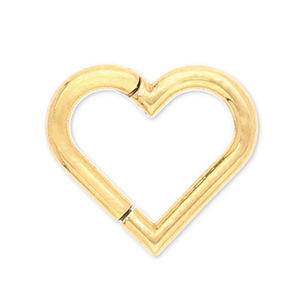Piercing oreja Acero Inox clicker coraz&oacute;n Dorado