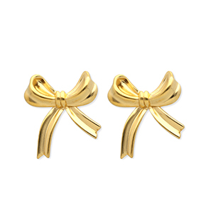 Pendientes Acero Inox lazo Dorado