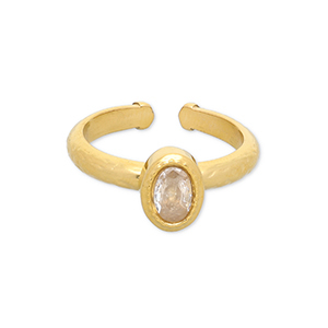 Anillos Acero Inox Dorado-transparente