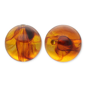 Abalorios acr&iacute;licos 22 mm redondos Naranja marr&oacute;n