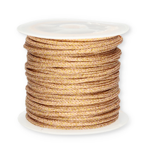 Hilo macram&eacute; trenzado 2mm Dorado-rosa vintage