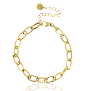 Pulseras Acero Inox eslab&oacute;n Dorado