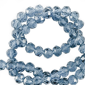 Abalorios faceteados disco 4x3mm Azul marino
